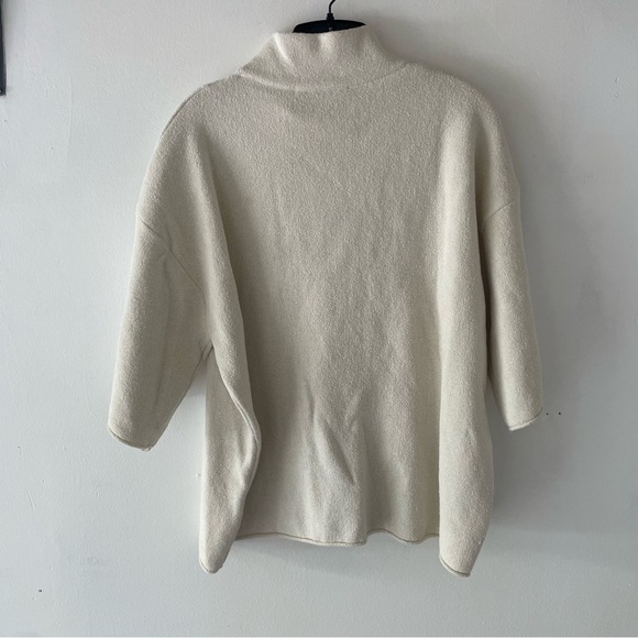New! Zara Cream Oversized Mock Neck Sweater 37486 - Picture 3 of 10